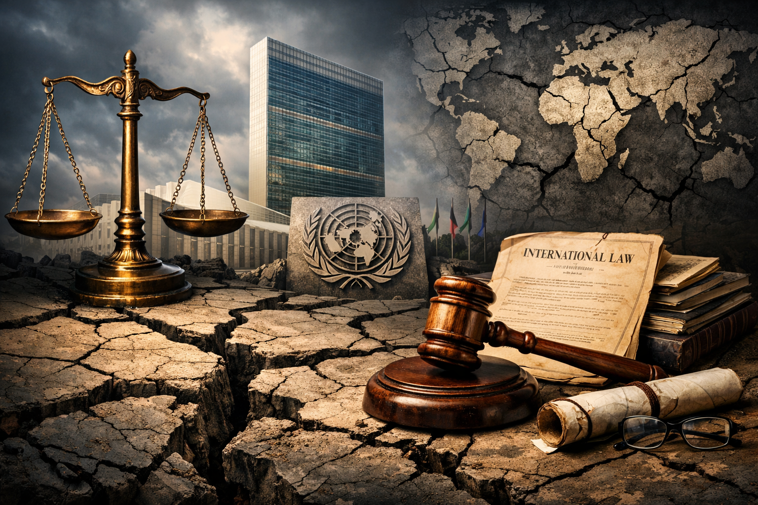 International law and justice symbols