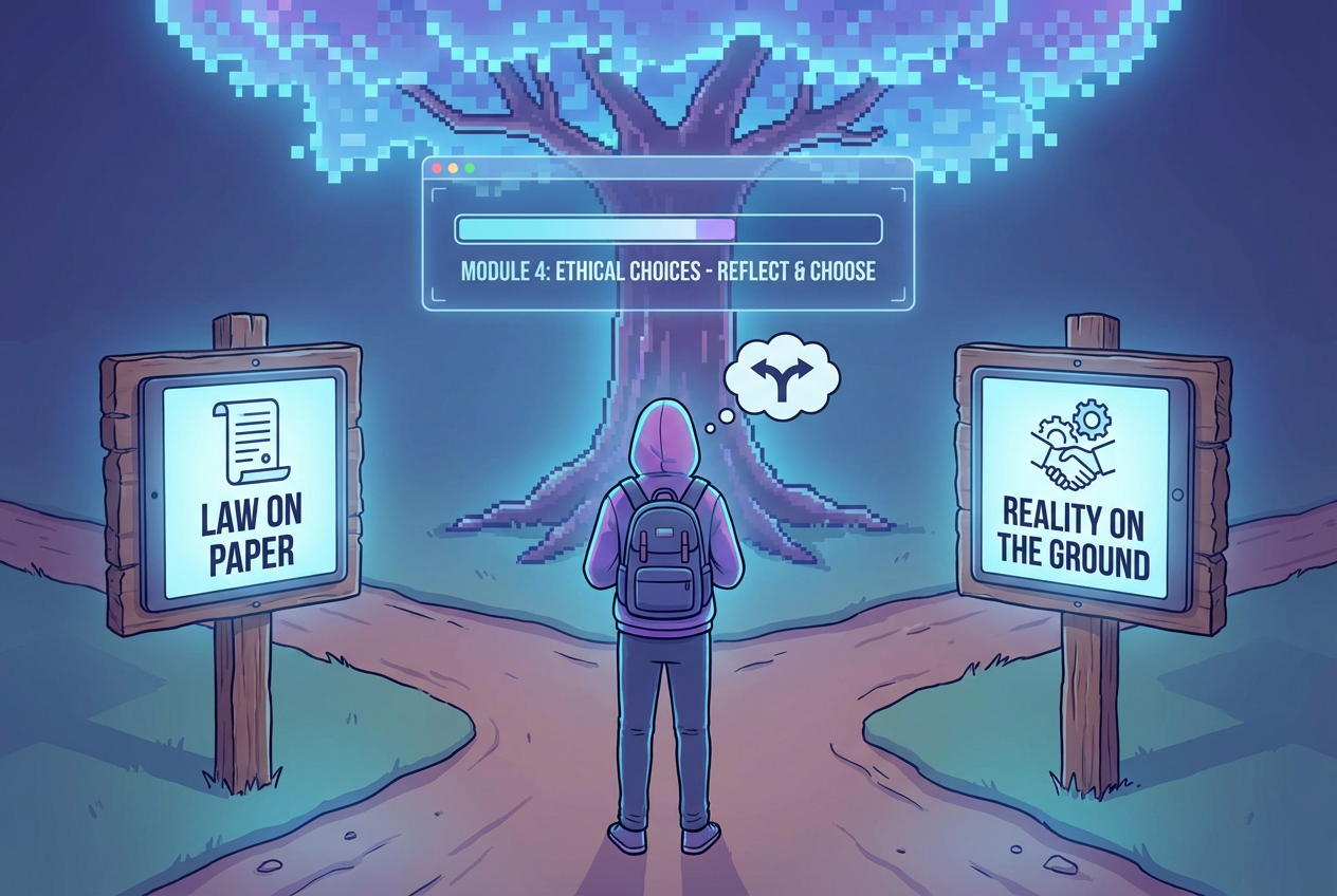 Learner at crossroads: Law on Paper vs Reality