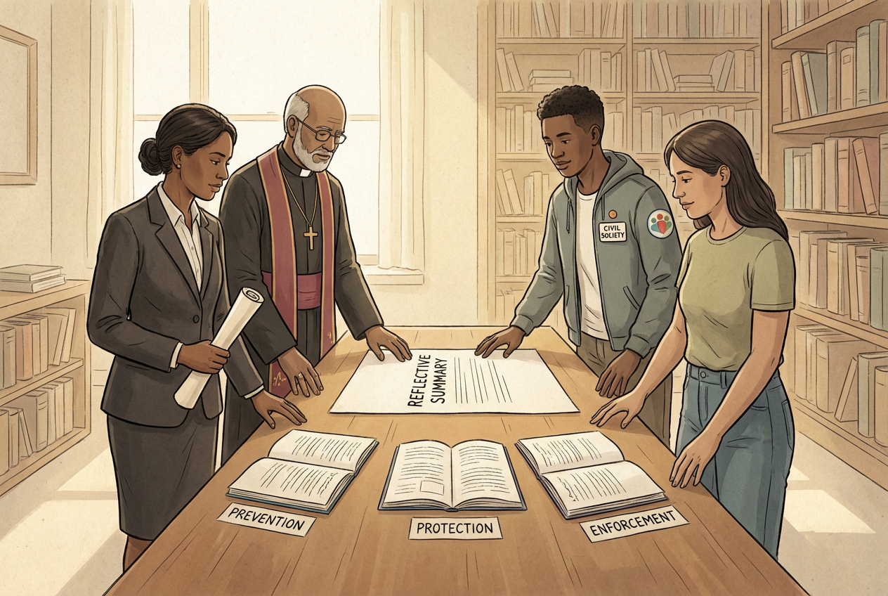 People from different roles reflecting on protection and enforcement